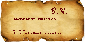 Bernhardt Meliton névjegykártya